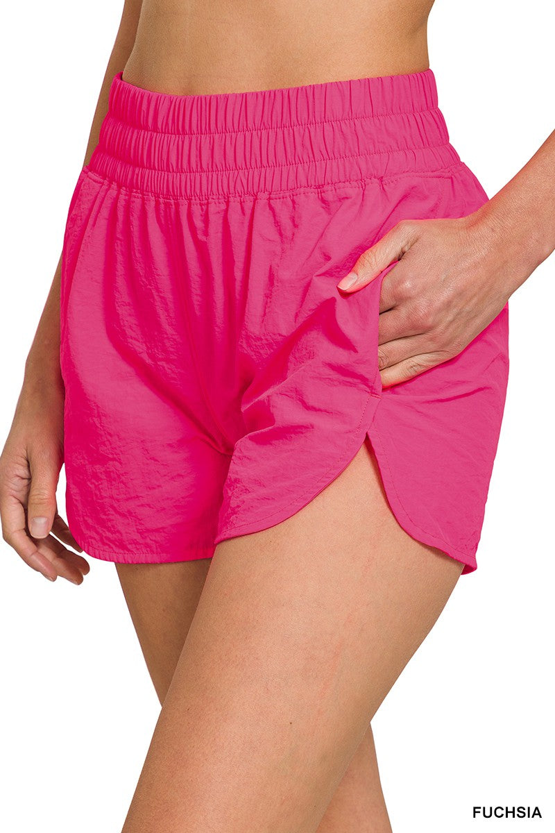 Windbreaker Shorts (Fuchsia)