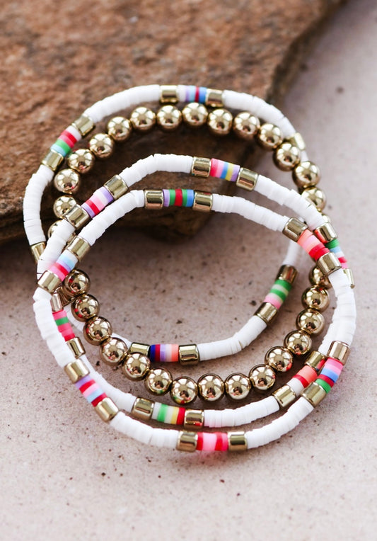 White/Multicolor Bracelet Set